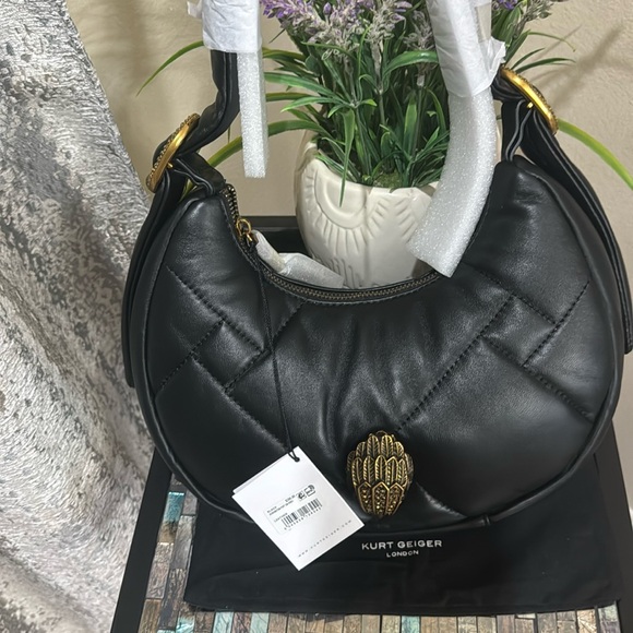Kurt Geiger Small Kensington Puff Quilted Leather Hobo Bag - Picture 1 of 14
